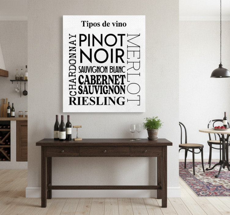 Poster cozinha tipos de vinho - TenStickers