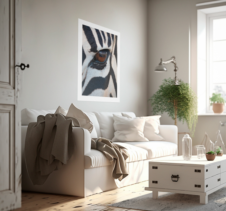 Poster animais variados olho do zebra - TenStickers