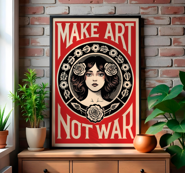 Poster arte make art not war - TenStickers