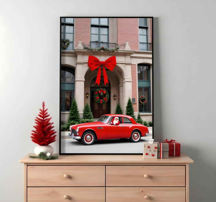 Poster Natal carro no inverno - TenStickers