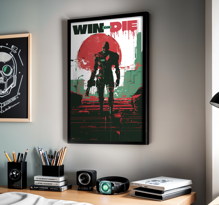 Pôster de videogame andróide cibernético - TenStickers