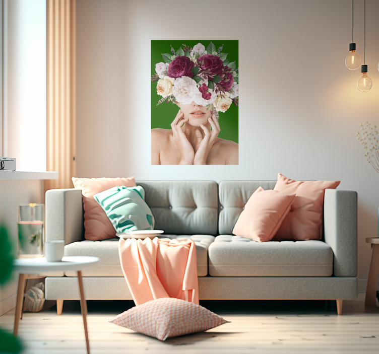Poster de flores mulher Floral - TenStickers
