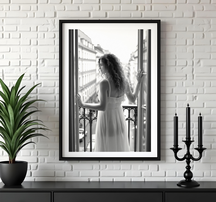 Poster foto realista senhora de manhã - TenStickers