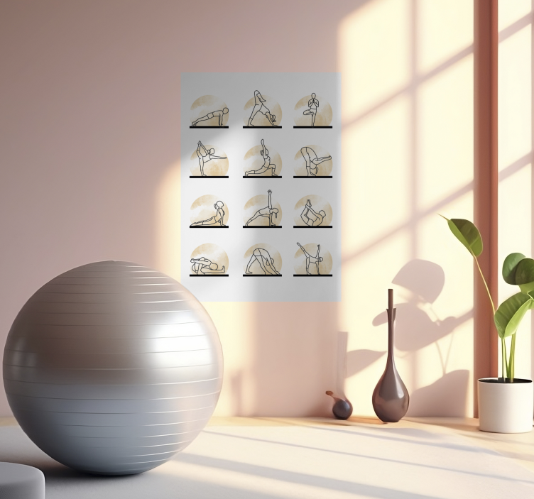 Poster desportos em geral posturas de yogaAsanas de yoga - TenStickers