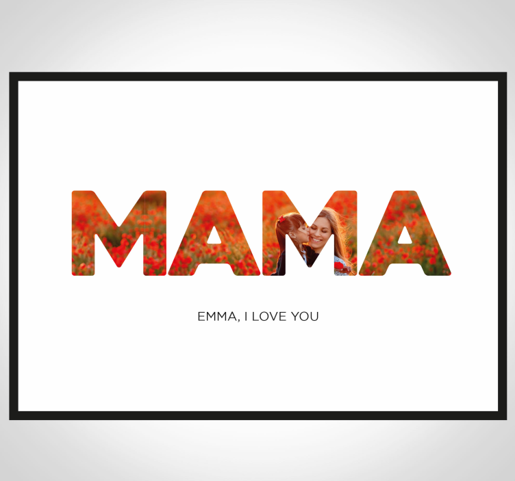 Poster para sala mamãe, eu te amo. - TenStickers