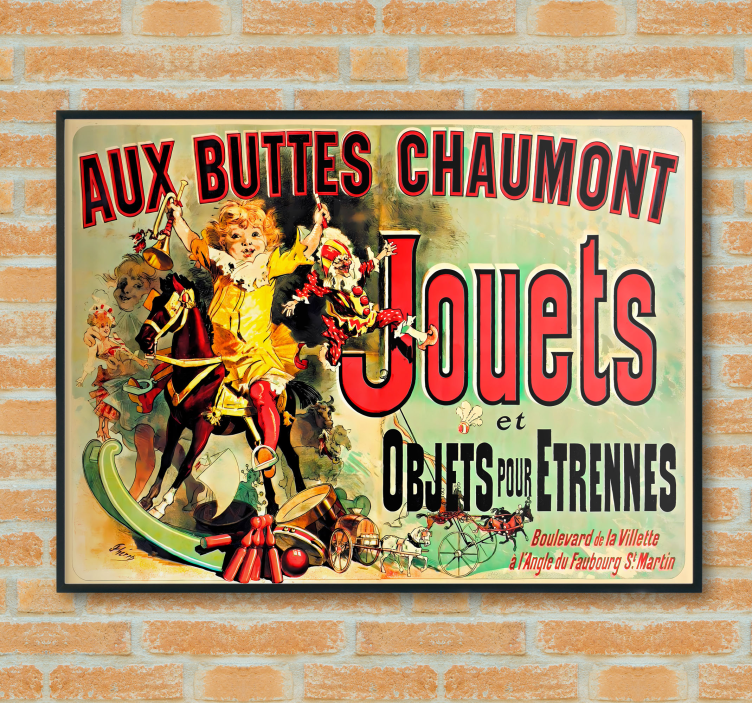 Poster retro aux buttes chaumont jouets - TenStickers
