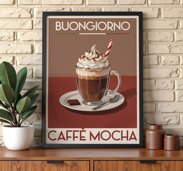 Poster retro café mocha - TenStickers
