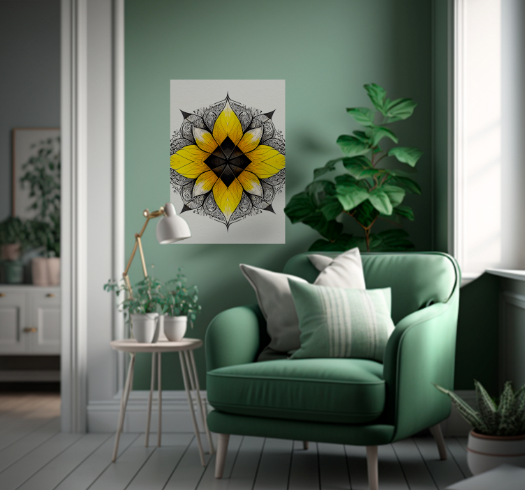 Poster estilo zen Mandala floral - TenStickers
