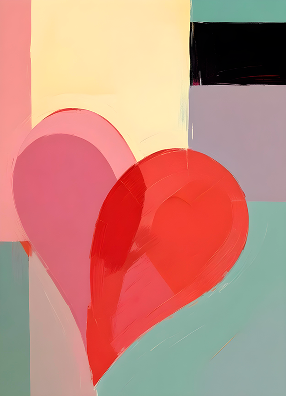 Poster foto realista pintura de coração - TenStickers