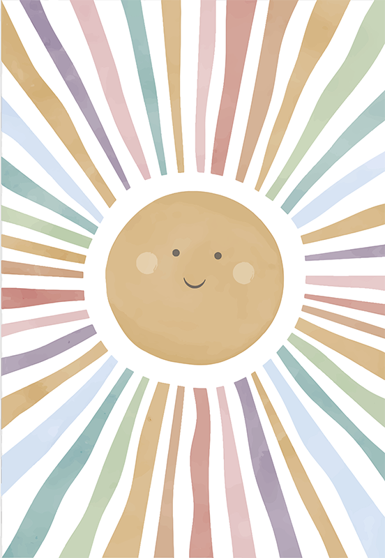 Poster infantil sol feliz - TenStickers