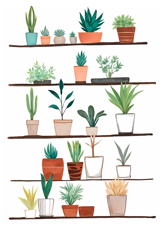 Poster desenho artístico plantas - TenStickers