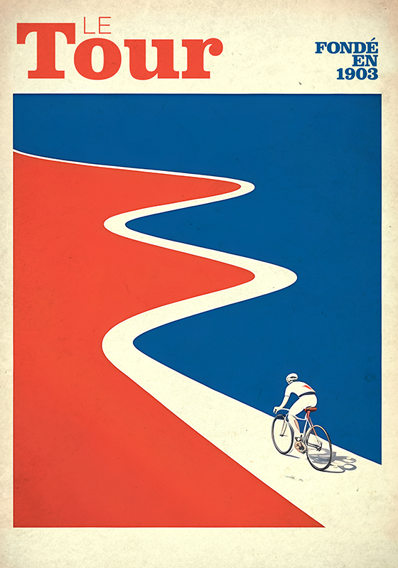 Poster ciclismo tour vintage - TenStickers