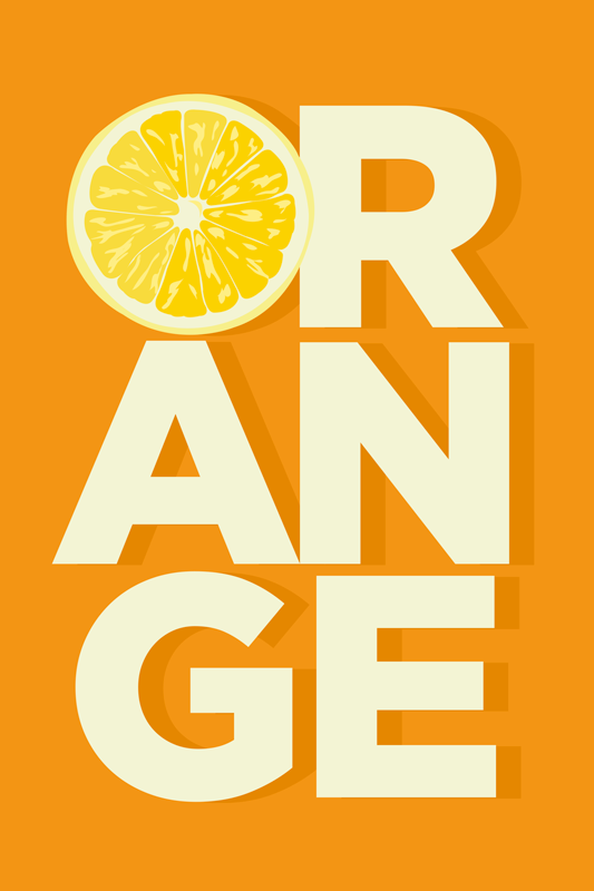 Poster cozinha texto laranja fatiado - TenStickers