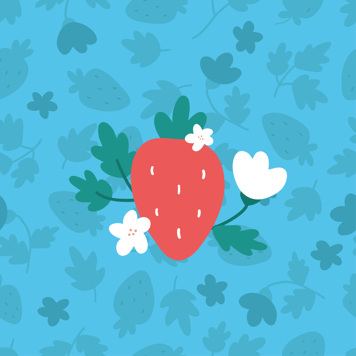 Poster cozinha padrão de frutas e flores coloridas - TenStickers