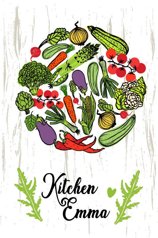 Poster cozinha com vegetais - TenStickers