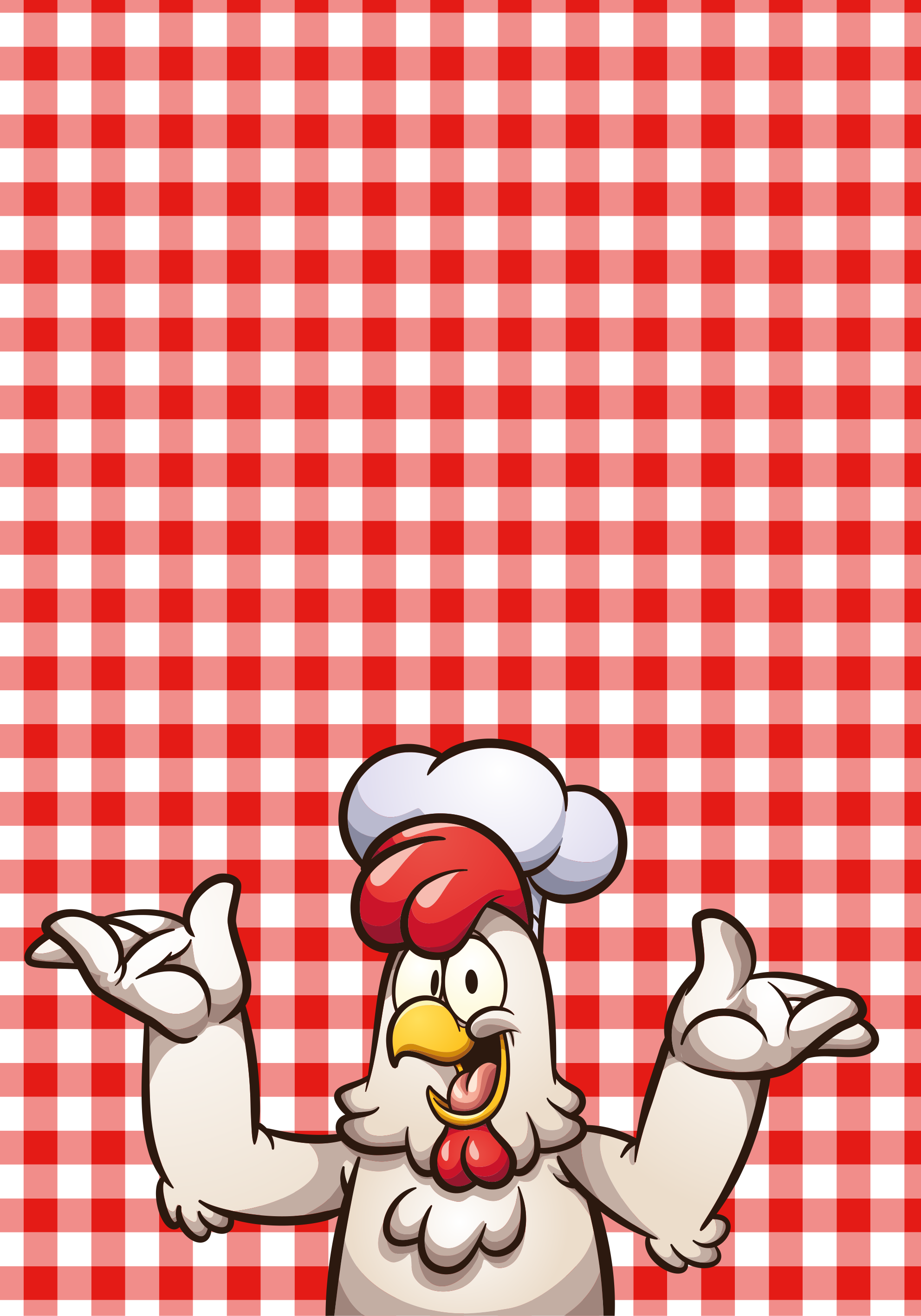 Poster cozinha frango cartoon chef - TenStickers