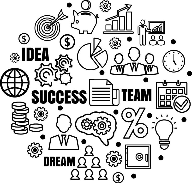 Poster escritório ideograma empresarial - TenStickers