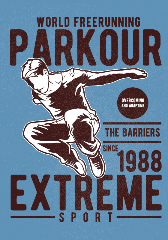 Poster juvenil estilo vintage parkour - TenStickers