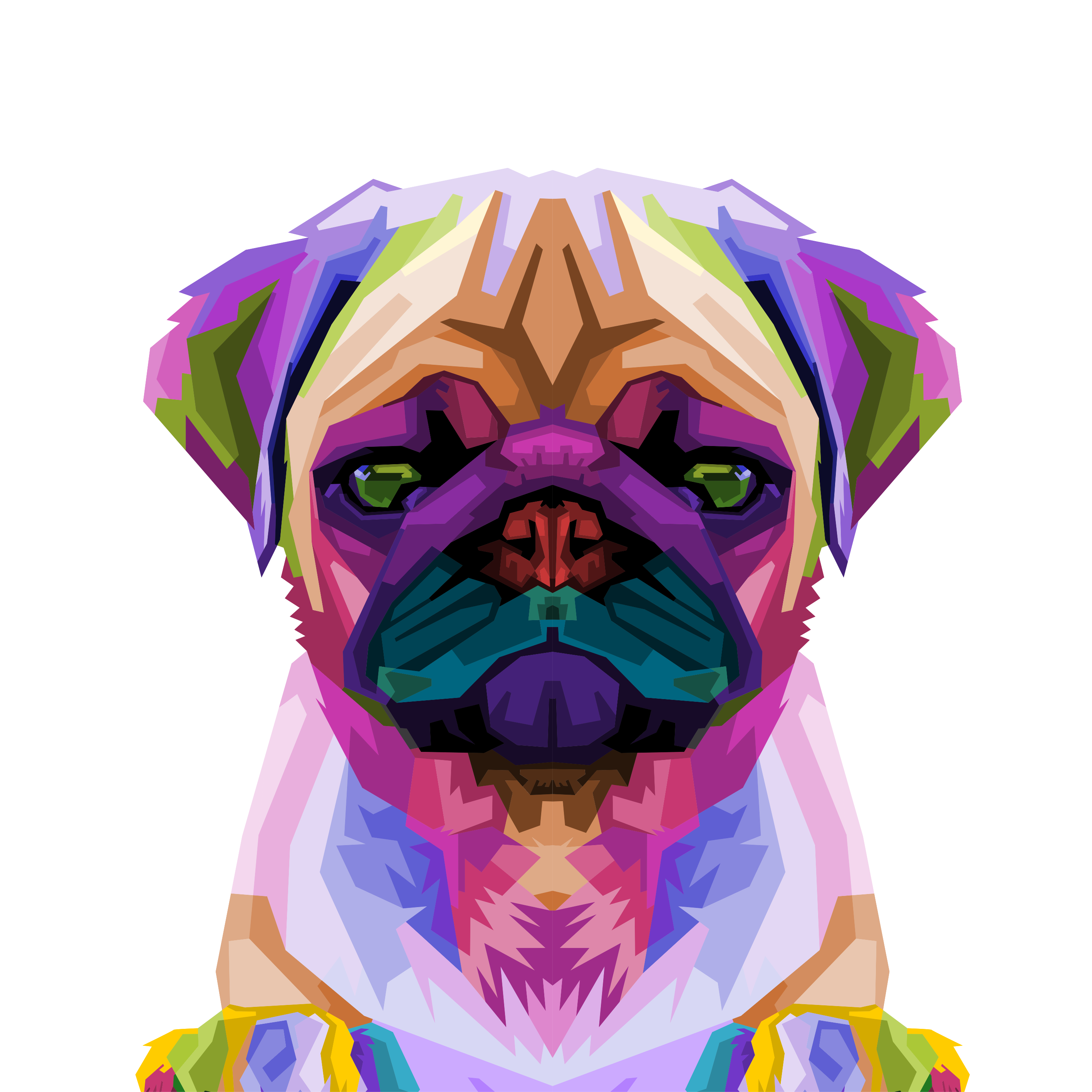 Poster para sala pug em pop art - TenStickers