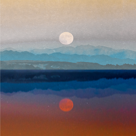 Poster para sala com design lindo da lua no espaço - TenStickers