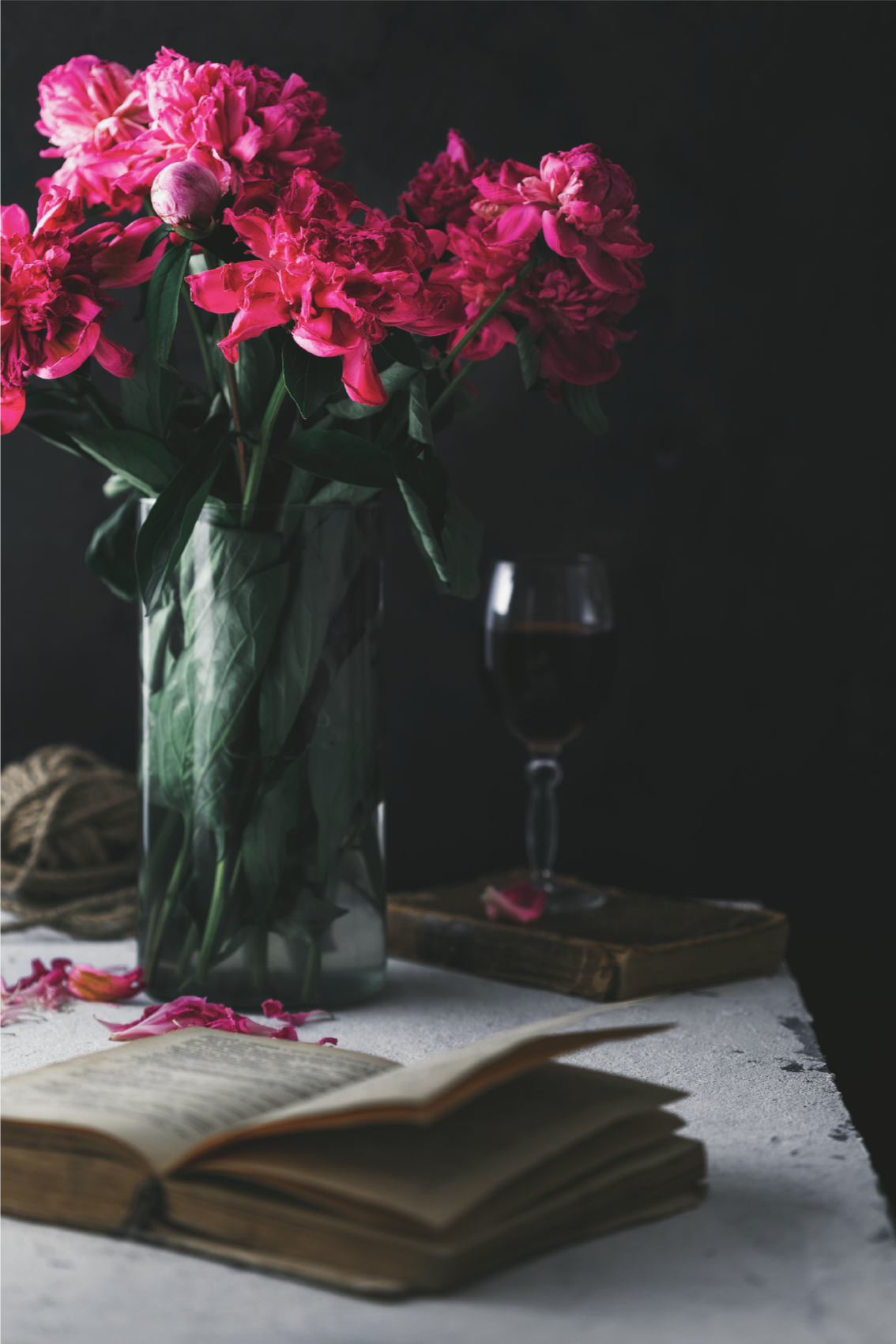 Poster para sala copo de vinho e vaso - TenStickers