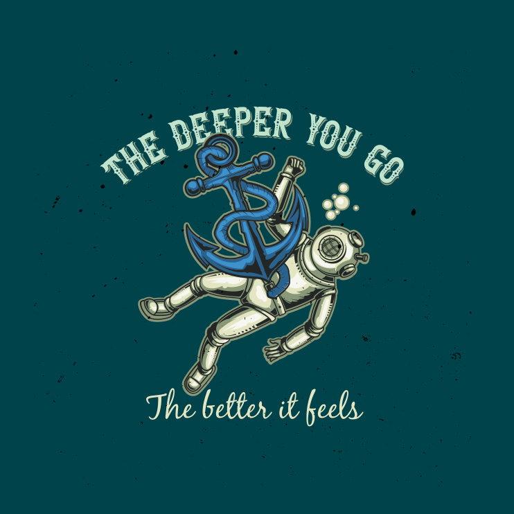 Poster para sala quanto mais fundo você vai - TenStickers