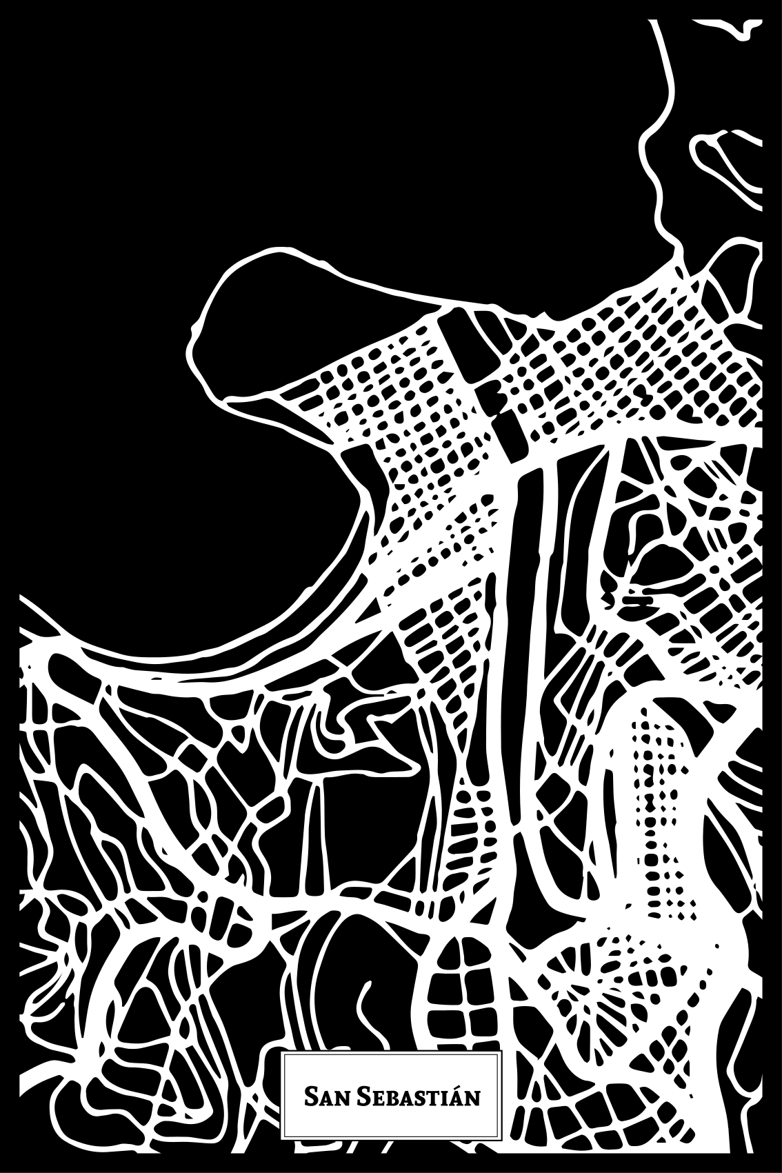 Poster para sala mapa topográfico de san sebastián - TenStickers