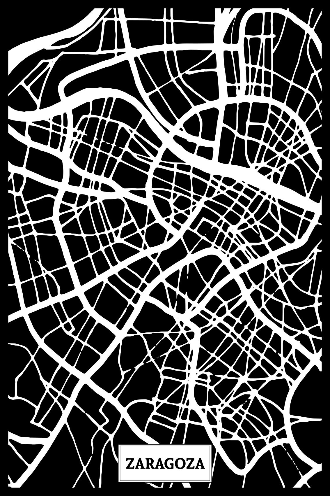 Poster para sala mapa topográfico de zaragoza - TenStickers