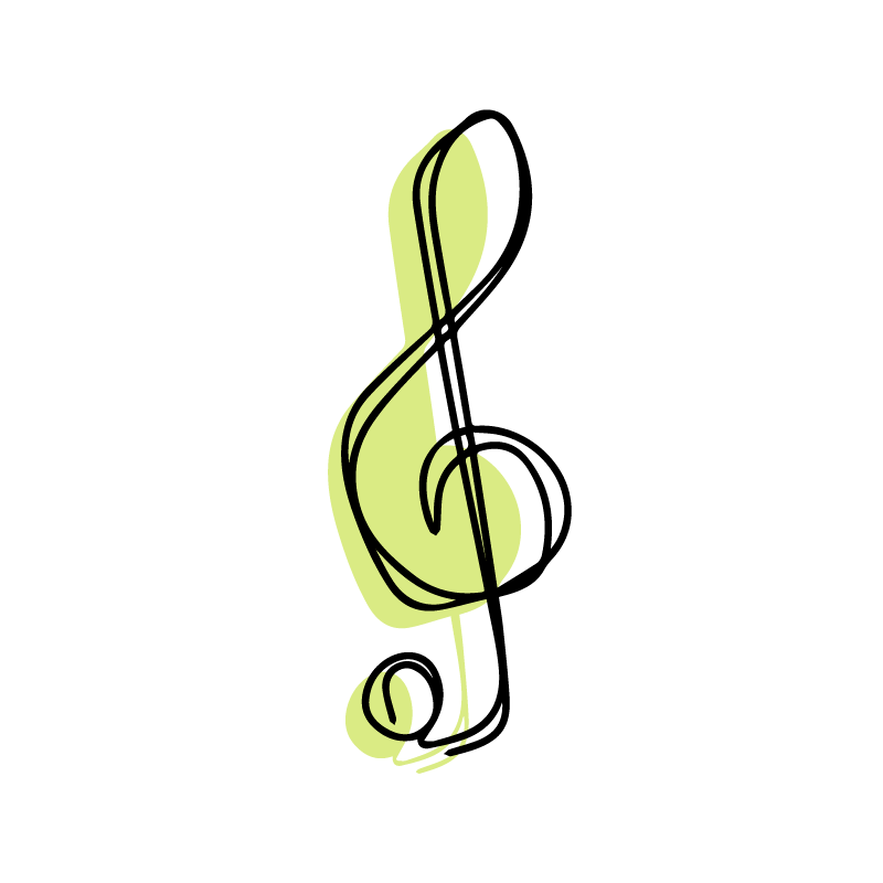 Poster para sala design fofo de notas musicais minimalistas - TenStickers