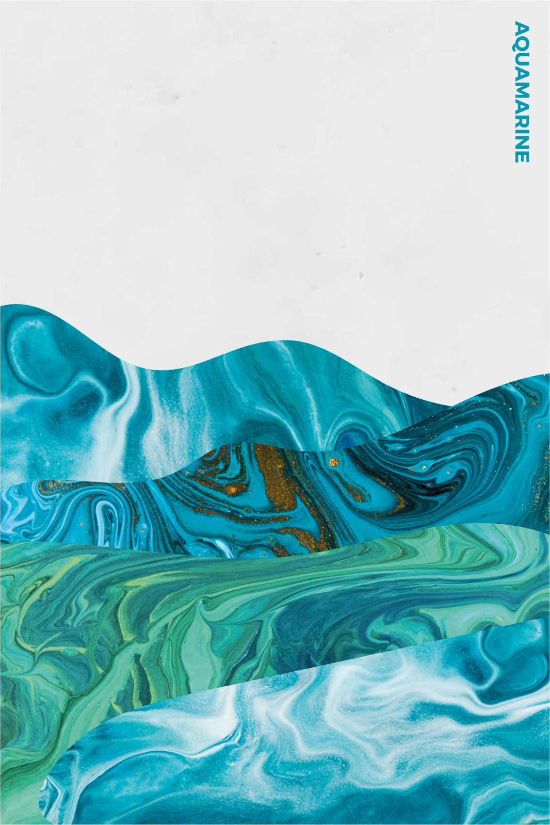 Poster para sala linhas curvas em azul água - TenStickers