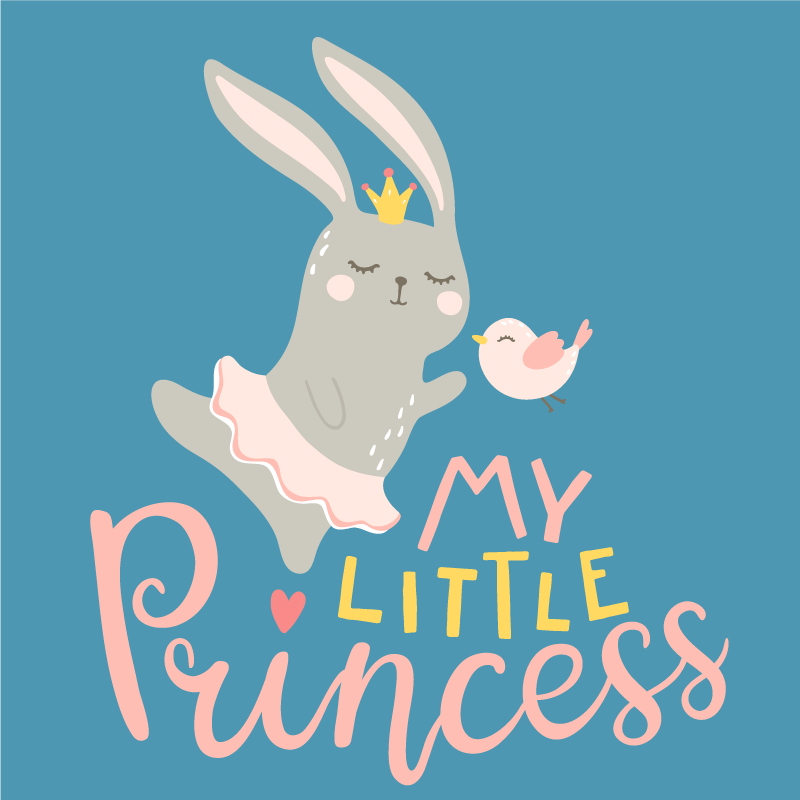 Poster infantil coelho com a frase minha princesinha - TenStickers
