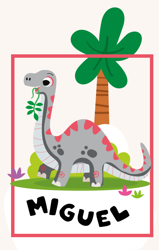 Poster infantil dinossauro cinza de pescoço longo - TenStickers