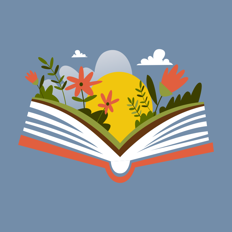 Poster de flores com livro de abertura - TenStickers