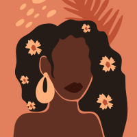 Poster de flores mulher abstrata estética - TenStickers