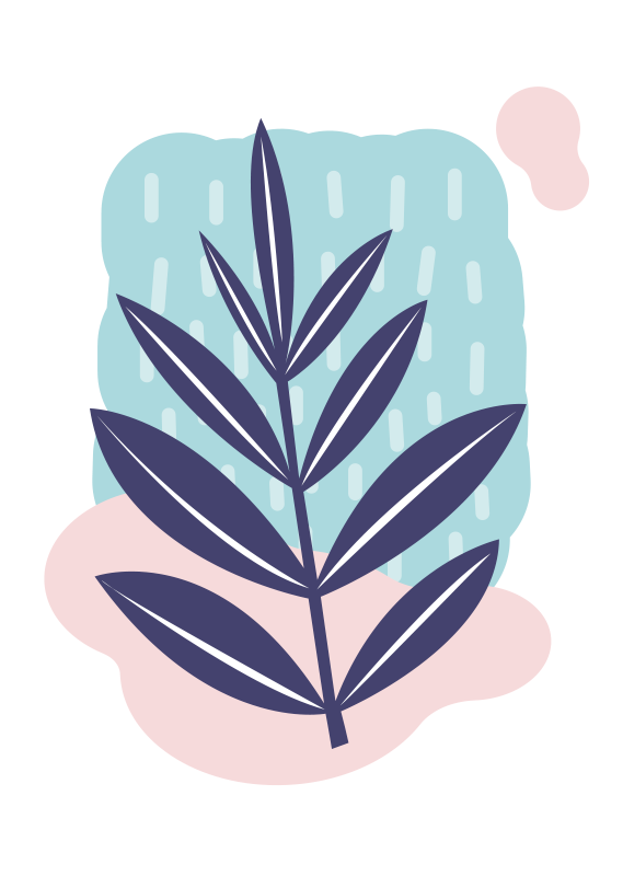 Poster de flores e plantas folha abstrata - TenStickers