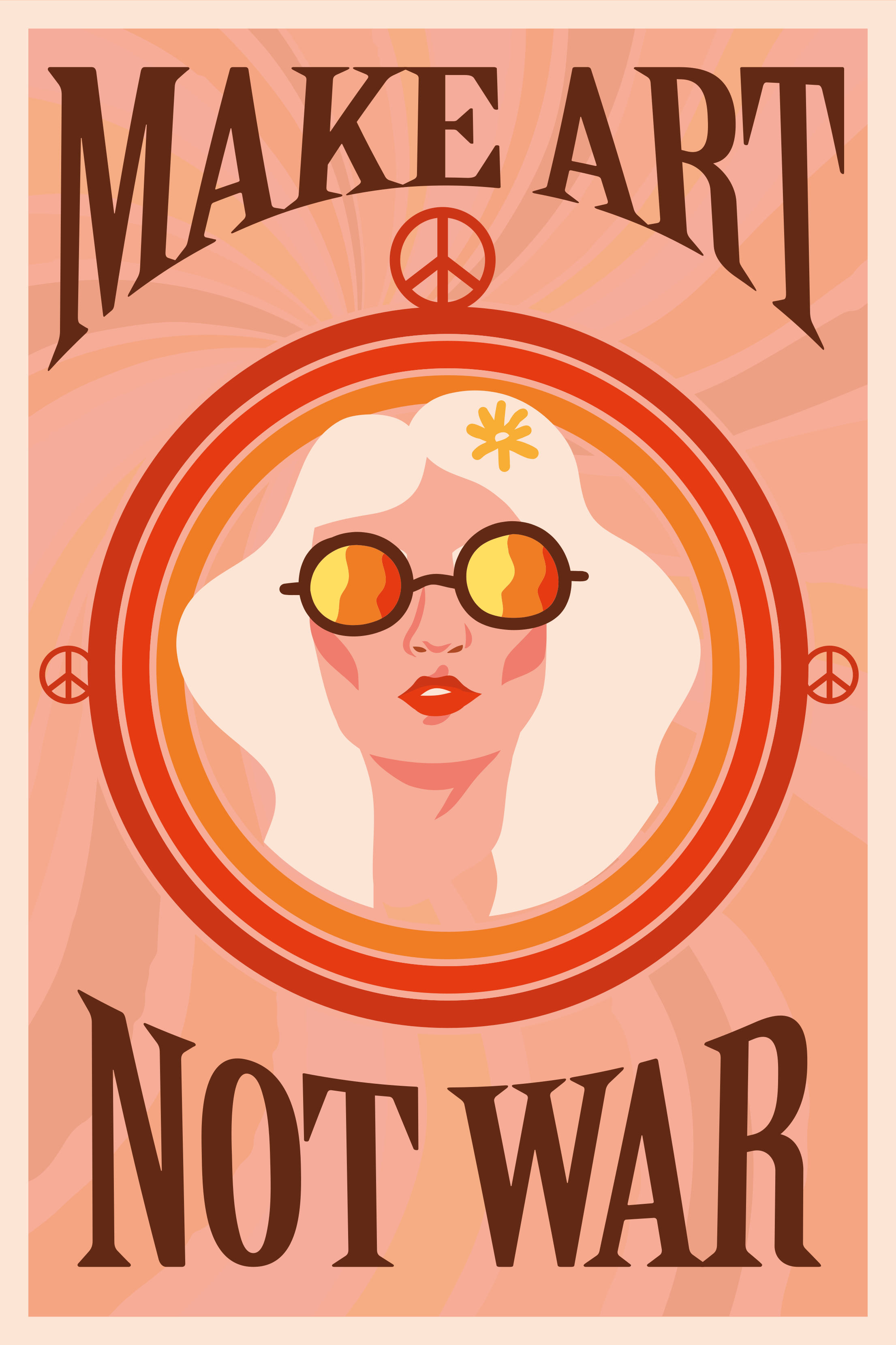 Poster de frases faça arte, não guerra - TenStickers