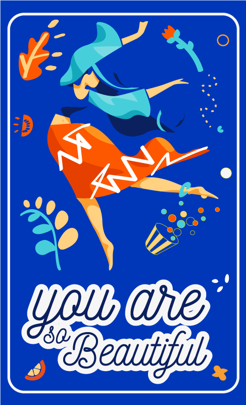 Poster de frases você é uma bela mulher dançando - TenStickers