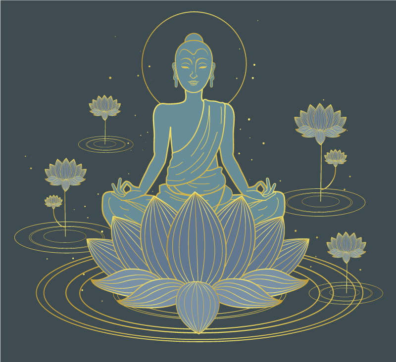 Poster zen buda meditativo - TenStickers