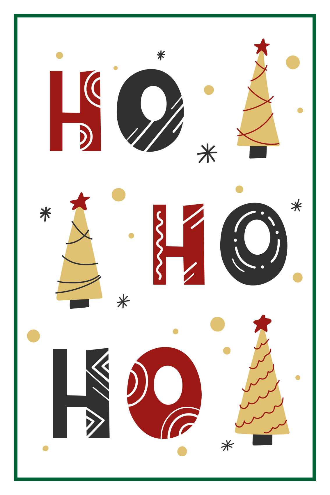 Poster natal design de texto ho ho ho - TenStickers