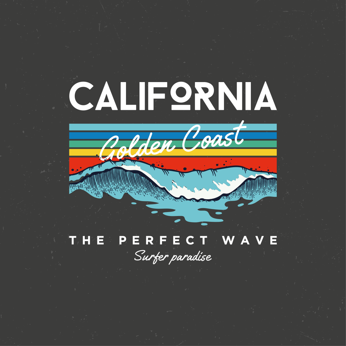 Poster cidades e países ondas da praia da califórnia - TenStickers