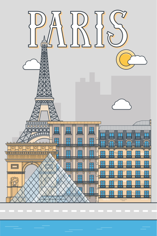 Poster cidades e países paris - TenStickers