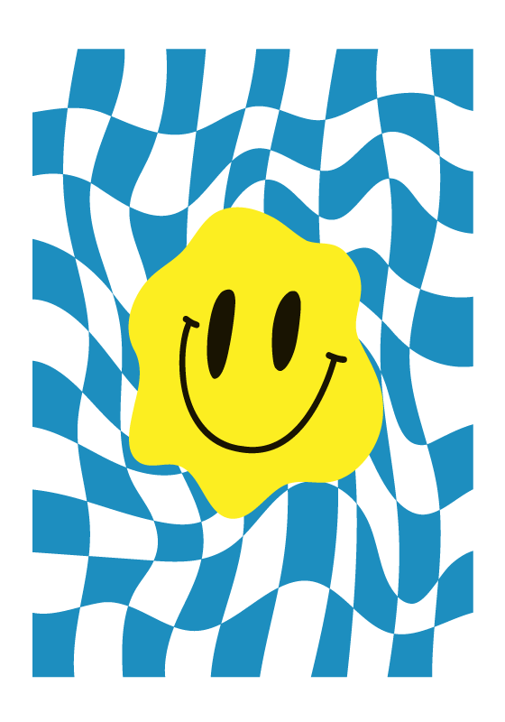 Impressão de pôster groovy sorridente - TenStickers