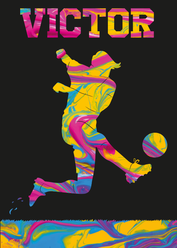 Cartaz de chute de jogador de futebol - TenStickers
