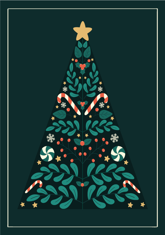 Impressão de cartaz de árvore de natal - TenStickers