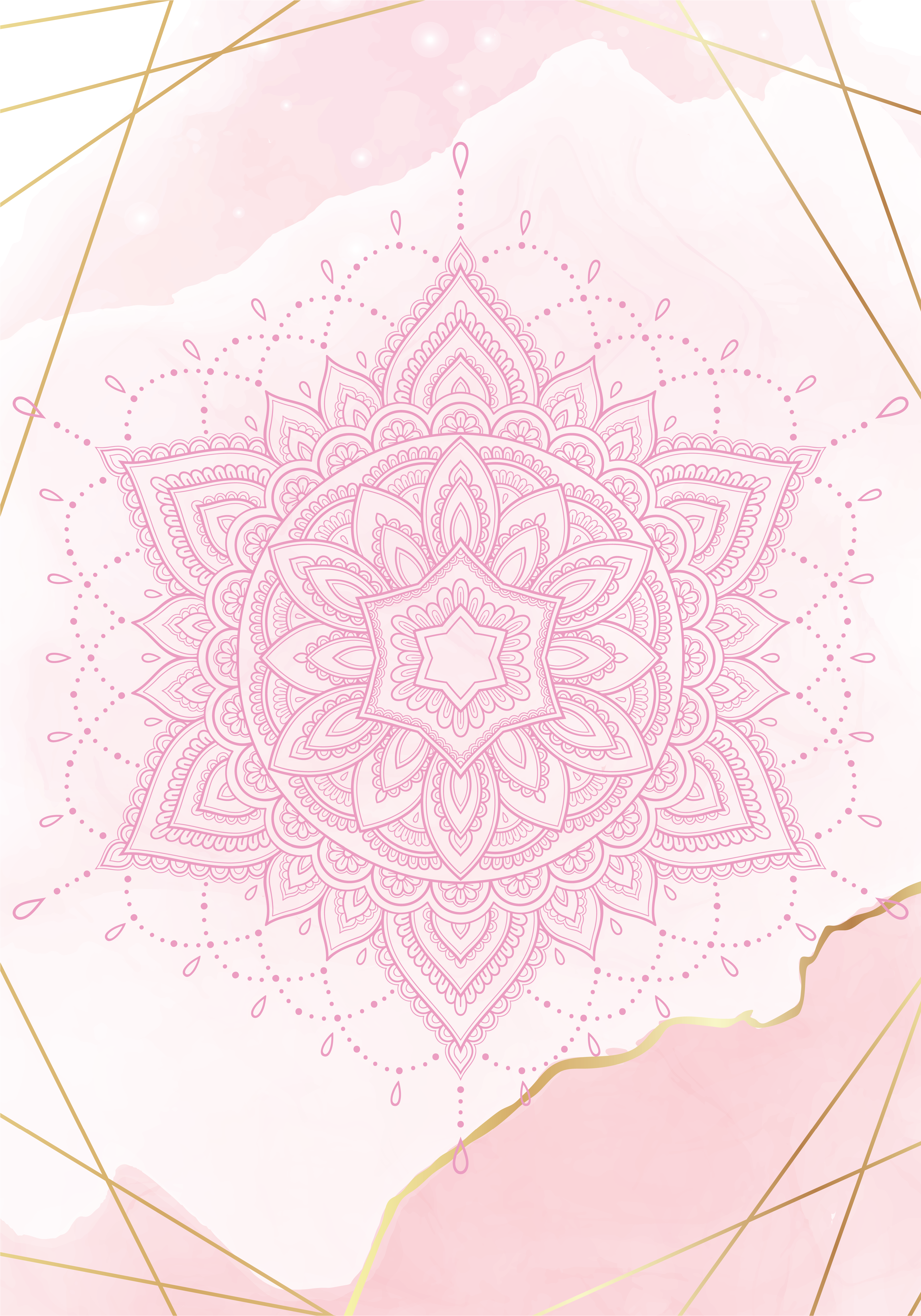 Poster Zen mandalas de água cor-de-rosa - TenStickers