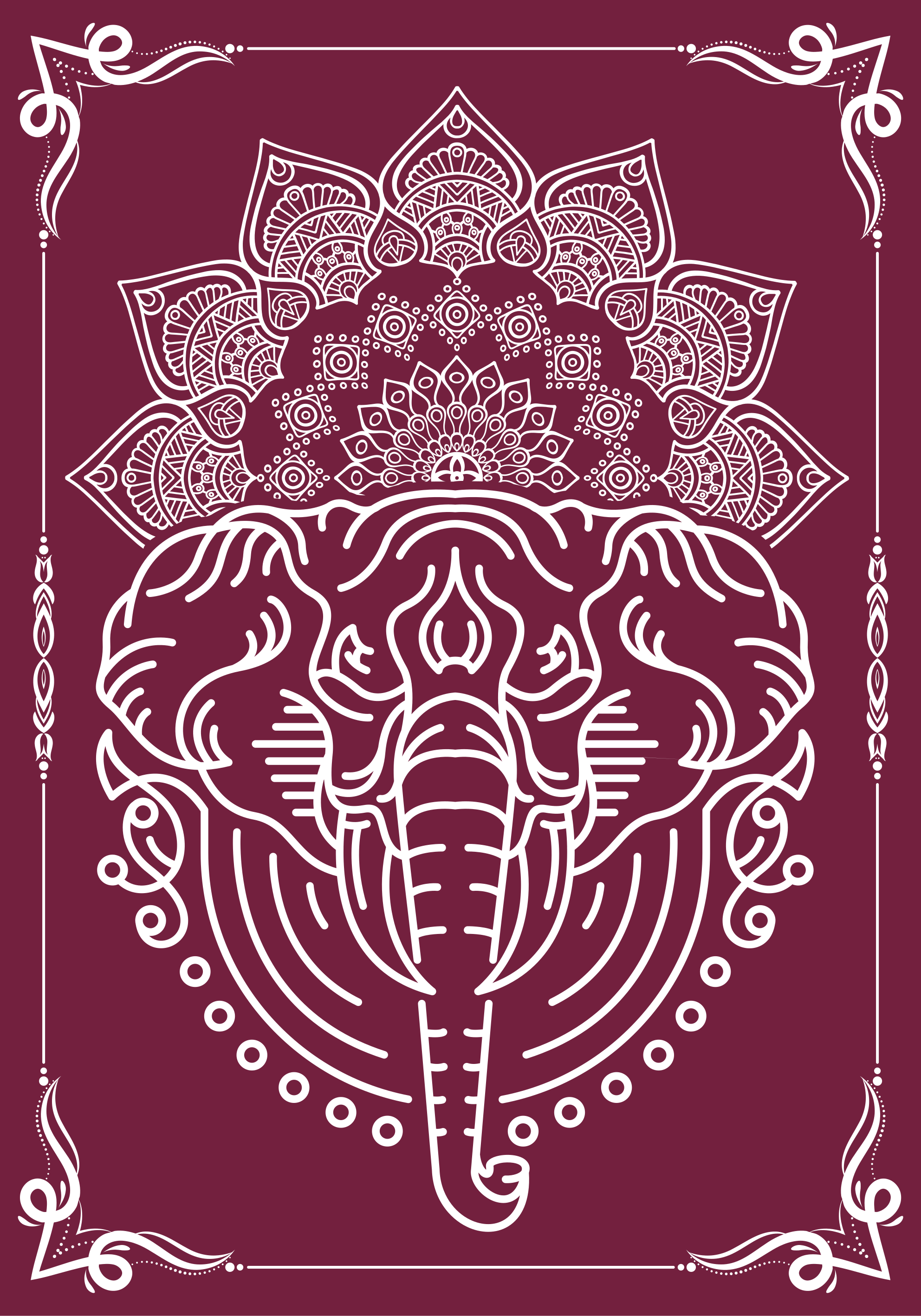 Impressão de pôster de mandala de elefante - TenStickers