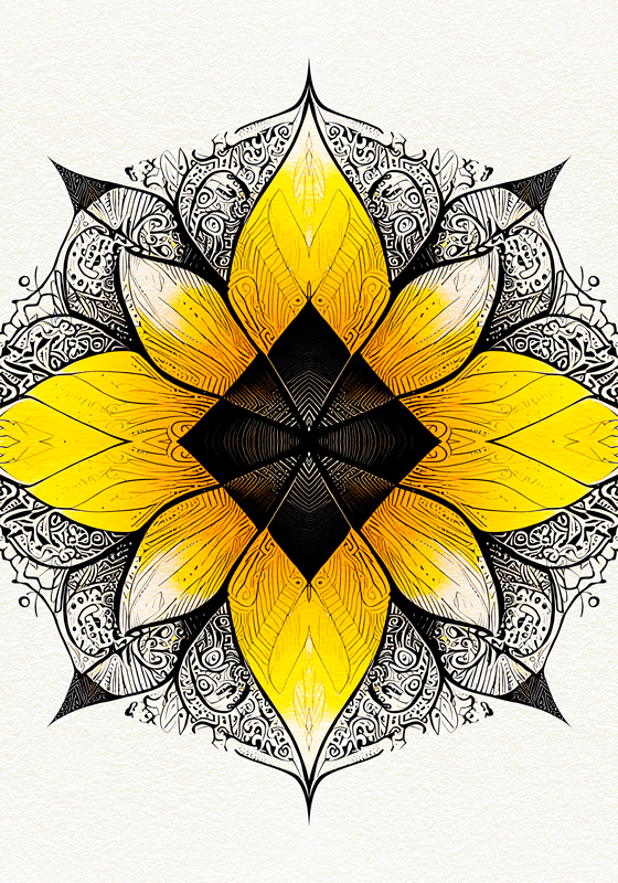 Poster estilo zen Mandala floral - TenStickers
