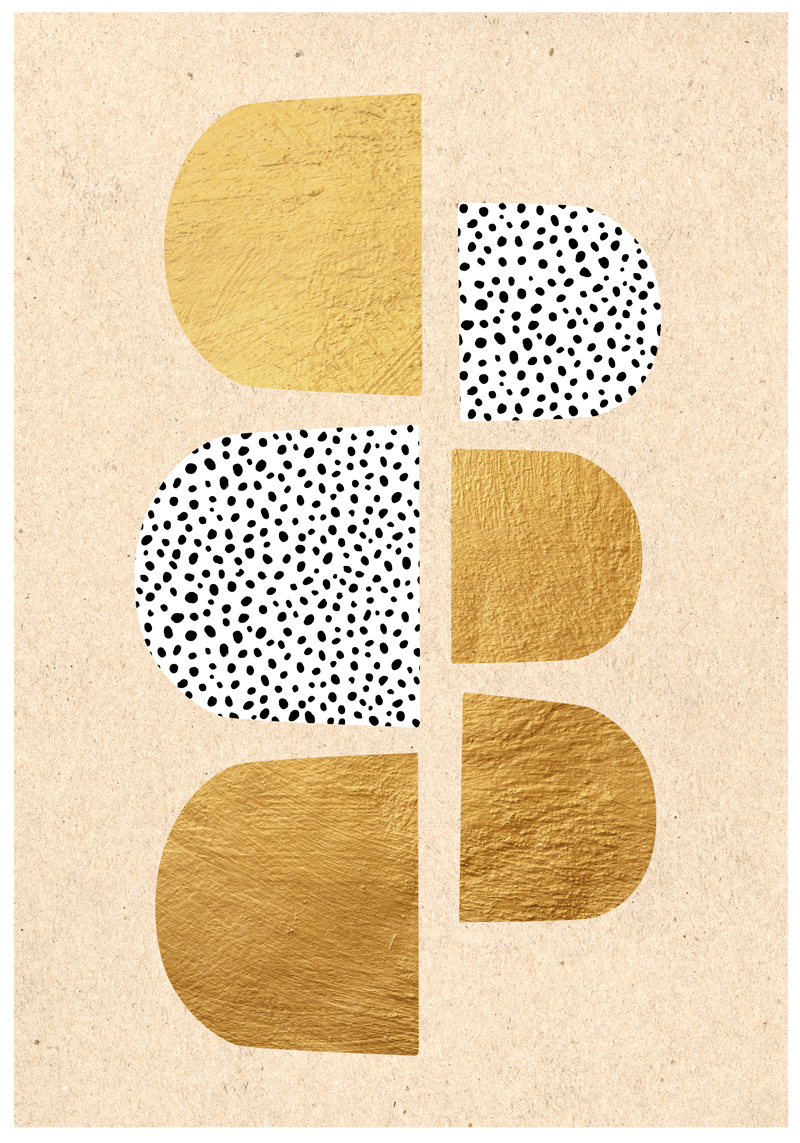 Poster arte abstrato DouradoAbstrato Dourado - TenStickers