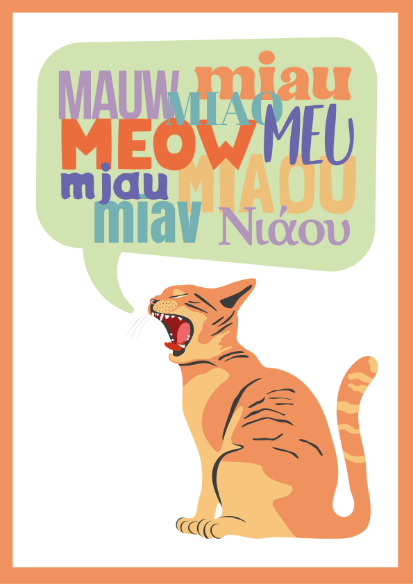 Poster infantil gatos miando - TenStickers