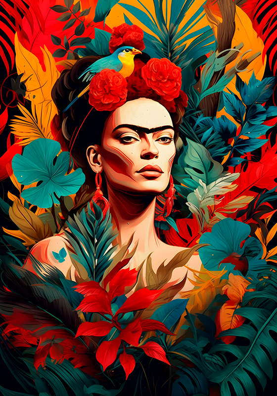 Poster arte autorretrato em estilo mexicano - TenStickers